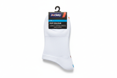 Jockey Pop Colour Compact Cotton Stretch Ankle Socks (Pack of 1) white