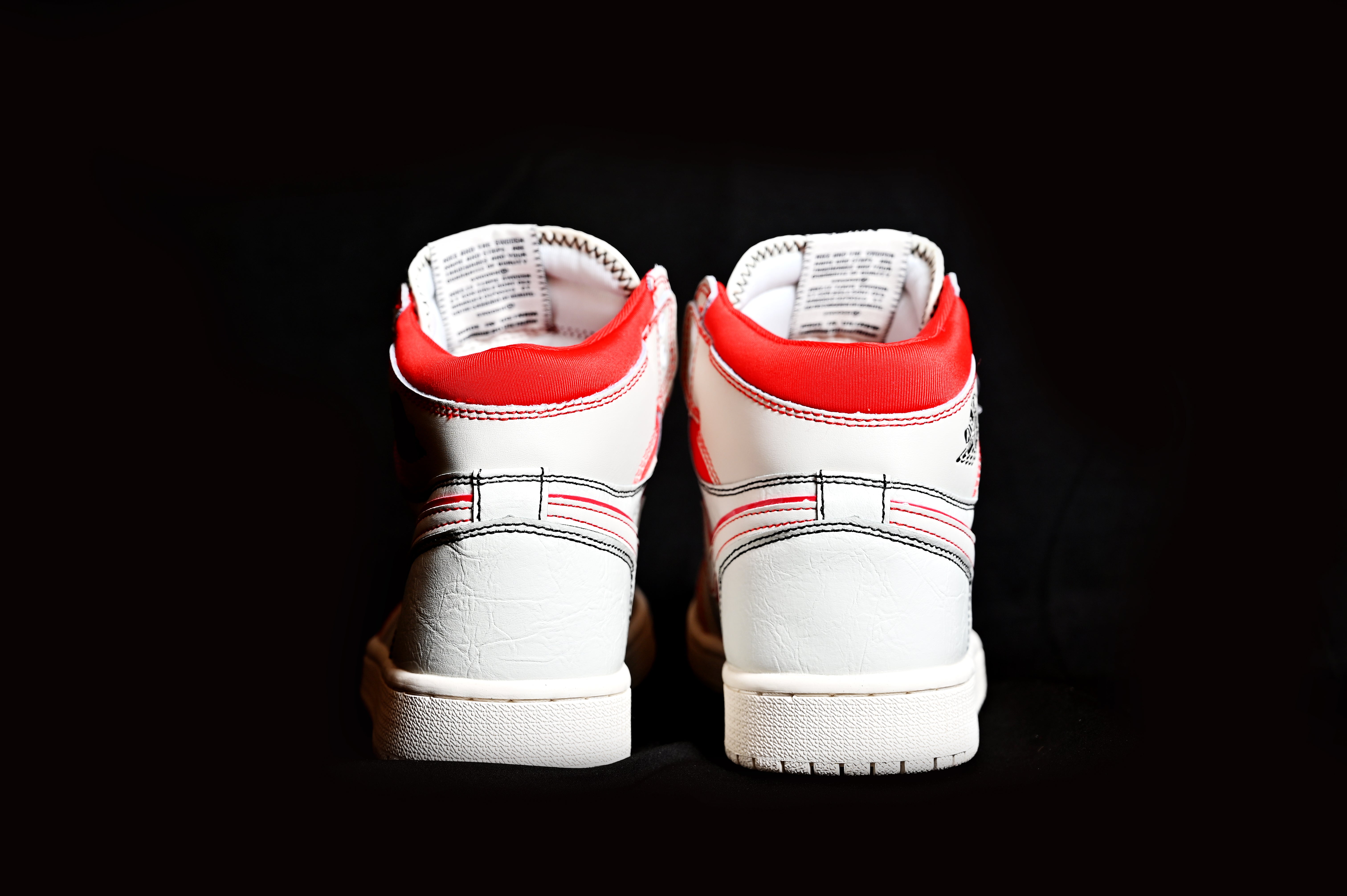 Air Jordan 1 Mid SE  Smoke Off White/ Red Stitch