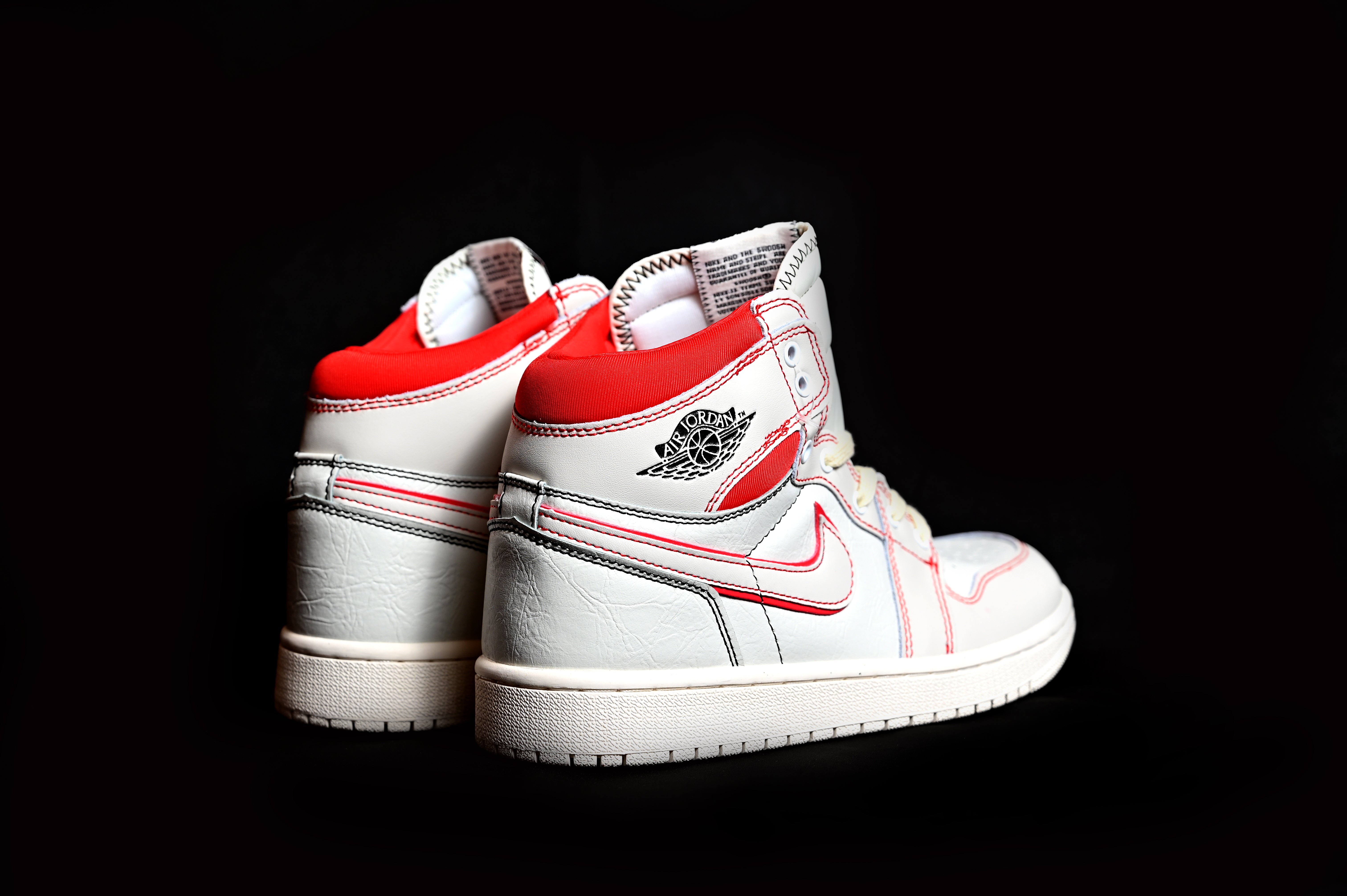 Air Jordan 1 Mid SE  Smoke Off White/ Red Stitch